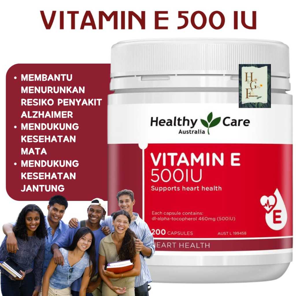 Healthy Care Australia Vitamin E 500 IU  200 Capsules