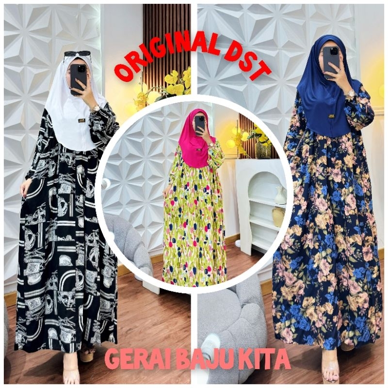 GAMIS SALWA/SALWA HIJAB BY DST/DRESS DST/GAMIS RAYON PREMIUM INCLUDE HIJAB INSTAN/DASTER PANJANG/HOM