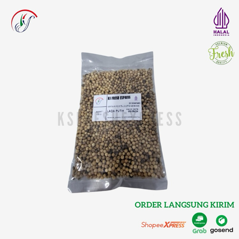 

KSfreshexpress Lada Putih Utuh / White Pepper / Merica 100gr 250gr 500gr Murni Organik Fresh Bersih Pilihan Rempah Bumbu Kualitas Terbaik Premiu m Kirim Instant Bumbu
