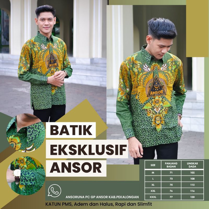 KEMEJA ANSOR NASIONAL BATIK ANSOR NASIONAL KEMEJA BATIK BANSER KEMEJA BATIK NU  BATIK BANSER