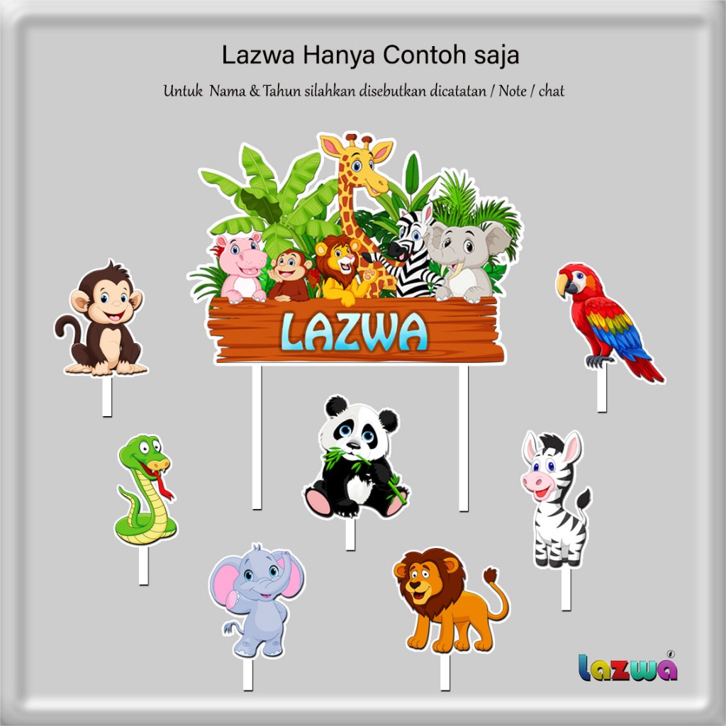 Topper cake custom nama karakter hiasan kue untuk khitanan ulang tahun buket