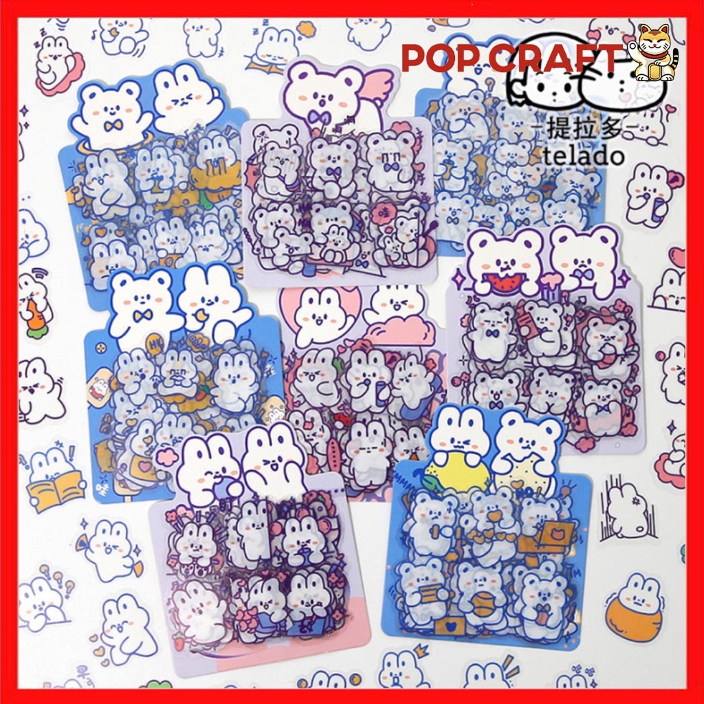 

PC Sticker 1 Pack 40pcs Rabbit Tumbr Stiker Binder Diary Book Stiker DIY Dekotarif Edukasi TLD20
