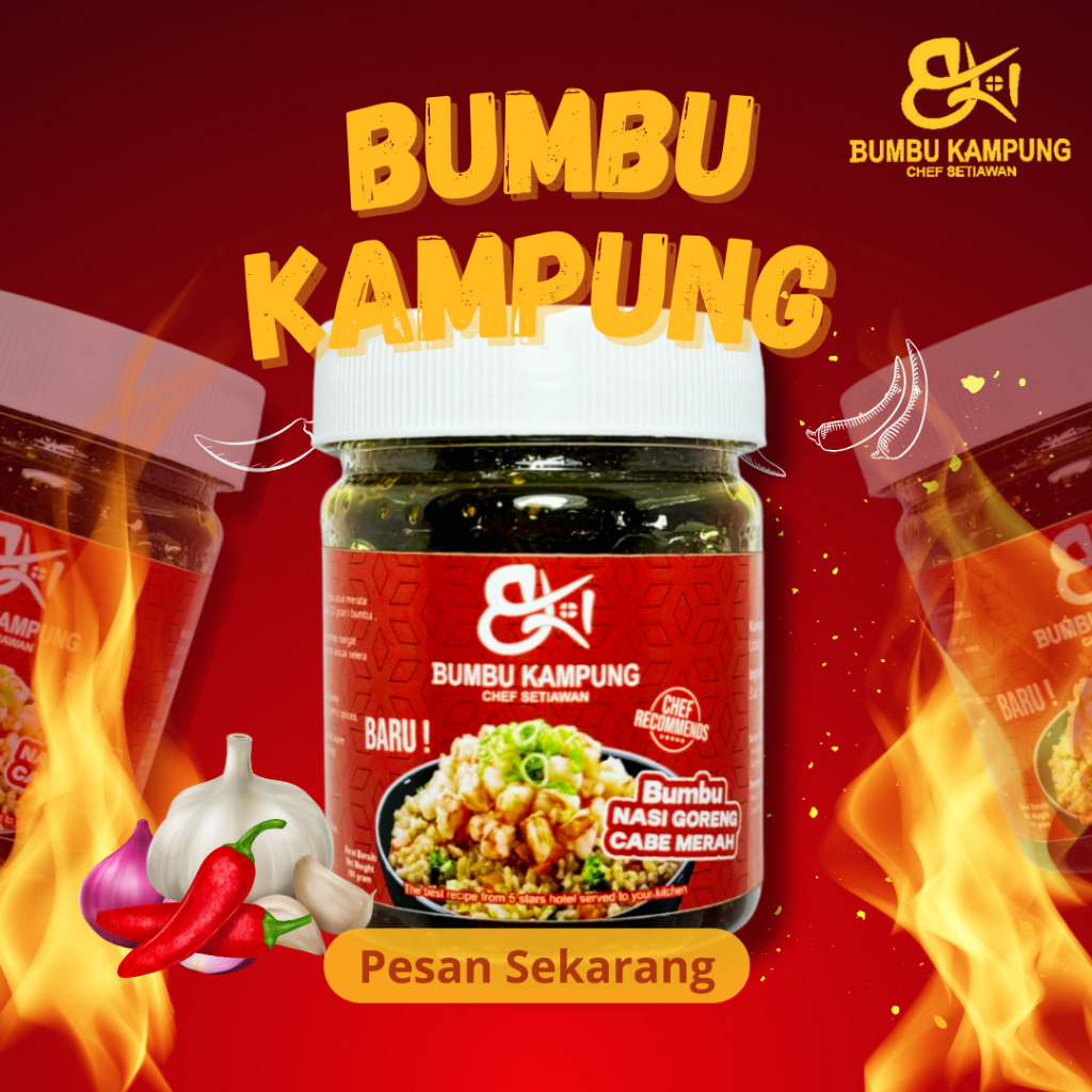 

Bumbu Nasi Goreng Pedas Rasa Cabai Asli - Bumbu Kampung Instant dan Halal Praktis, Tanpa Pengawet