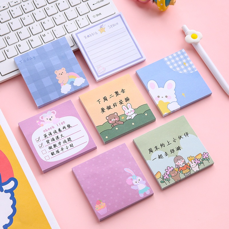 

Kakamoe - isi 80 lbr Cute Character Sticky Note Kertas tempel Memo Penanda buku premium