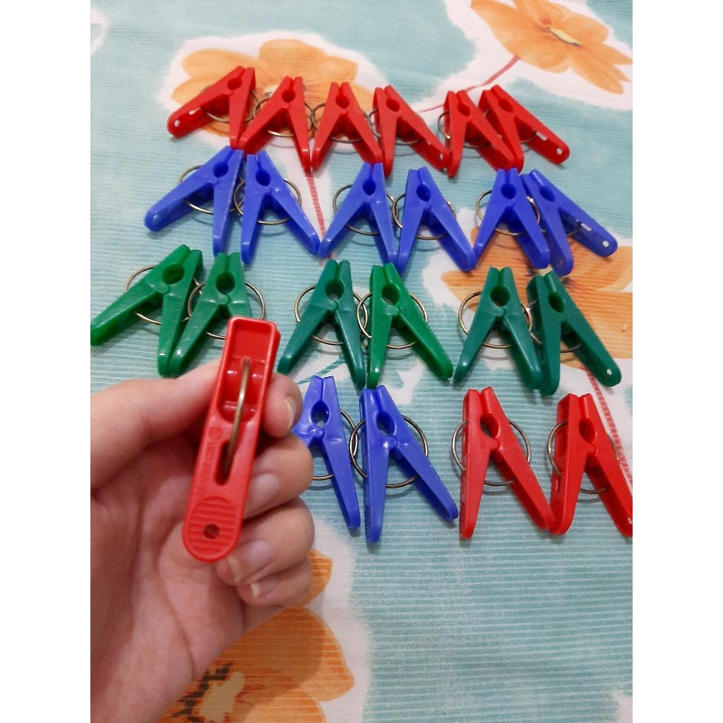 10PCS Bahan PLASTIK JEPITAN BAJU/ NOTA/ KERTAS/ FOTO/ SNACK - GANTUNGAN CELANA - JEPIT BUAYA AN - Pe