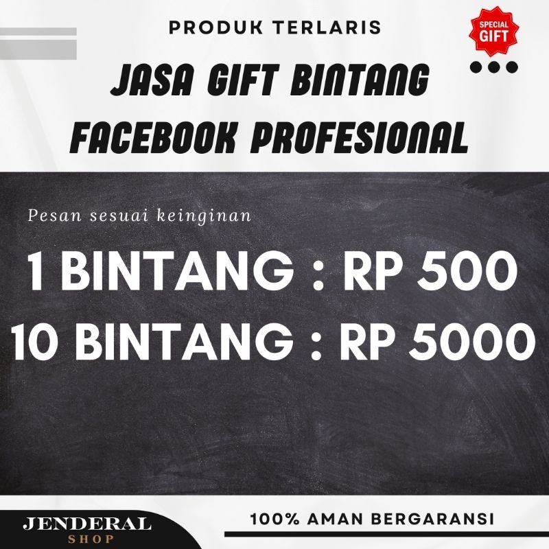 GIFT Bintang Facebook Profesional (Jasa Kirim Bintang FB Pro & Fanpage) 100% AMAN