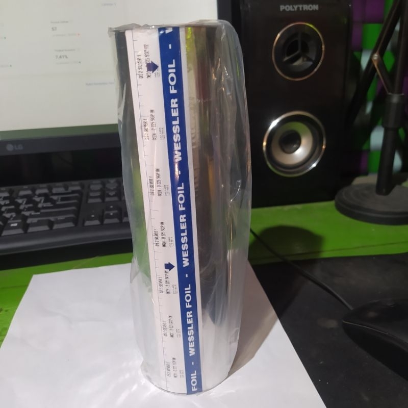 foil prada roll wessler foil perak silver pewarna kaligrafi (120 Meter x 21 cm)