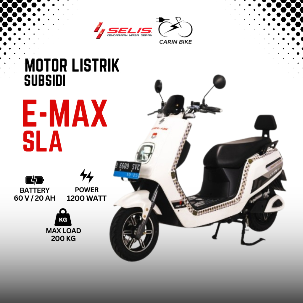 (LUAR SAMARINDA) MOTOR LISTRIK SUBSIDI (SELIS) E-MAX BATTERY SLA