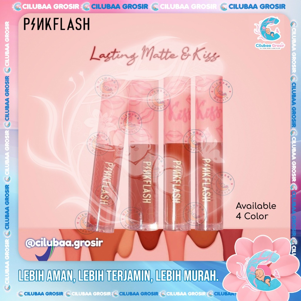 PINKFLASH KISS Lasting Matte Lip Cream OhMyKiss PF-L01|| Pink Flash Matte Lip Cream BPOM