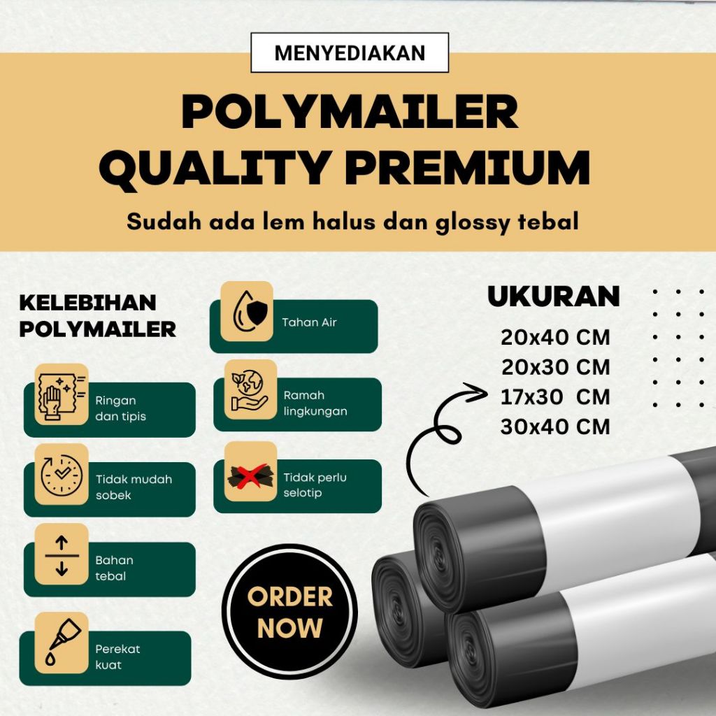 

Plastik Packing Polymailer 17x30 20x30 20x40 30x40