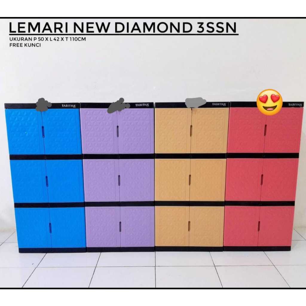 Lemari Plastik Mini Tabitha susun 3  susun lemari pakaian