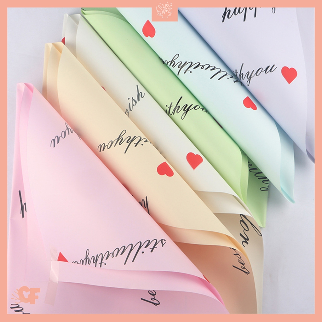 

Kertas Buket Bunga Happily Love Flower Wrapping Paper Cellophane KB6166