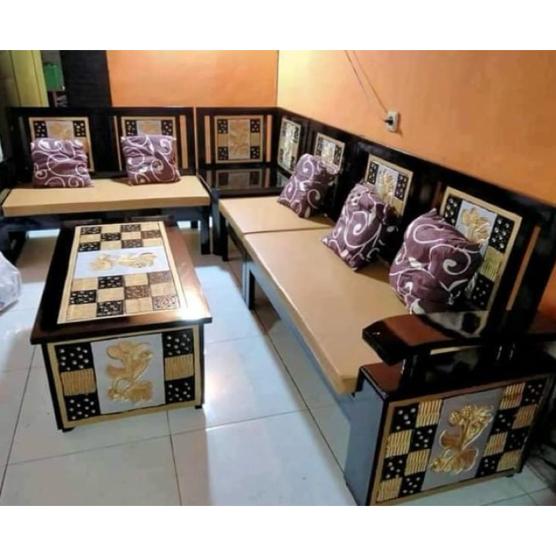 Kursi sudut domini minimalis/ kursi sudut kayu jati/ kursi sudut terbaru/ furniture jepara