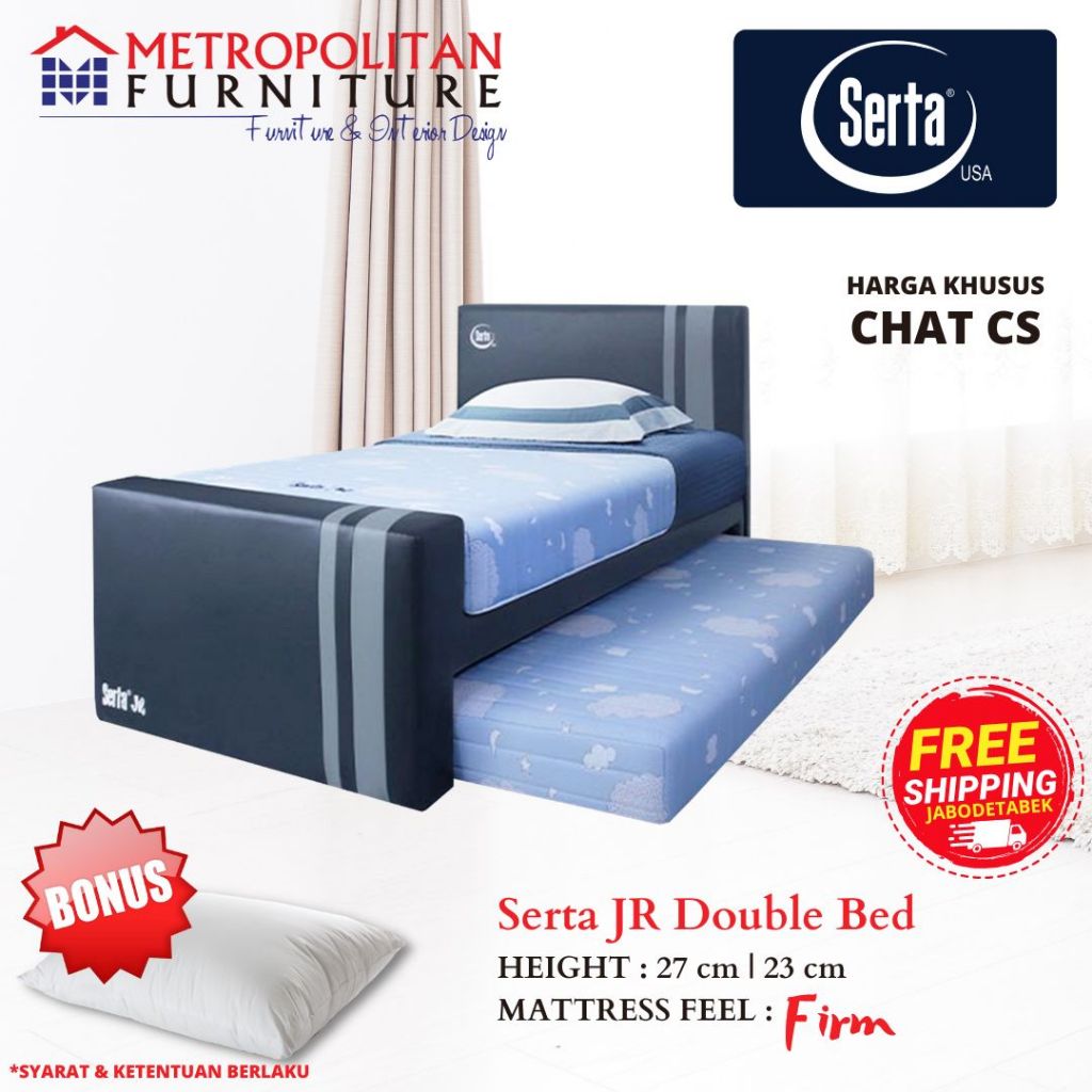 Kasur Springbed SERTA  2 in 1 JR Double bed Full Set Spring bed