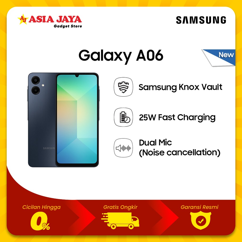Samsung Galaxy A06 4/64Gb & 4/128GB, MeACdiatek Helio G85 50MP Camera 5000 mAh | Garansi Resmi Samsu
