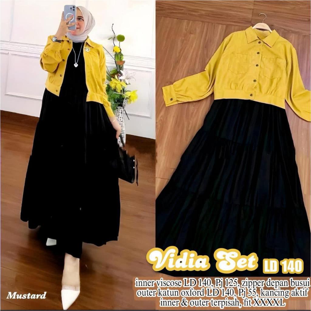 Vidia one set dress gamis super jumbo LD140