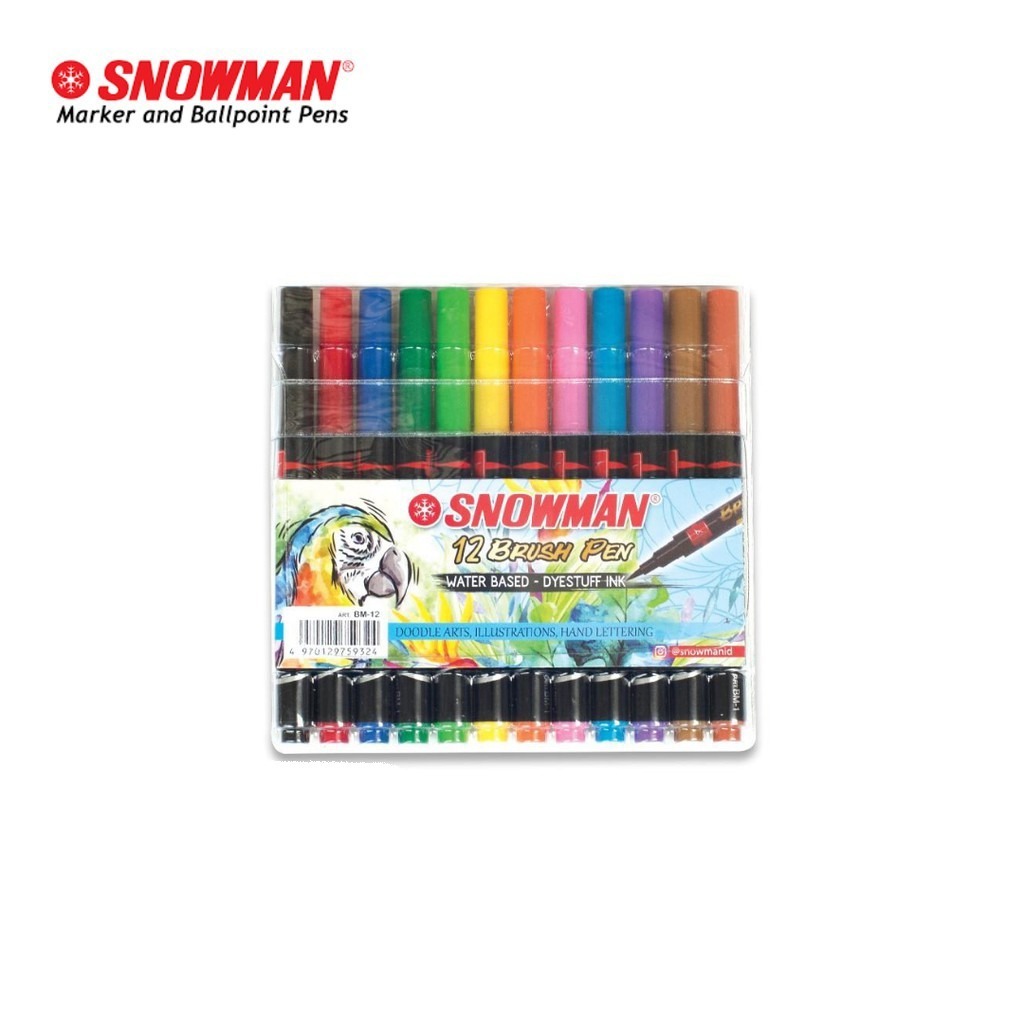 

BRUSH PEN BM-12 SNOWMAN water based dyestuff ink Doodle arts illustrations hand lettering