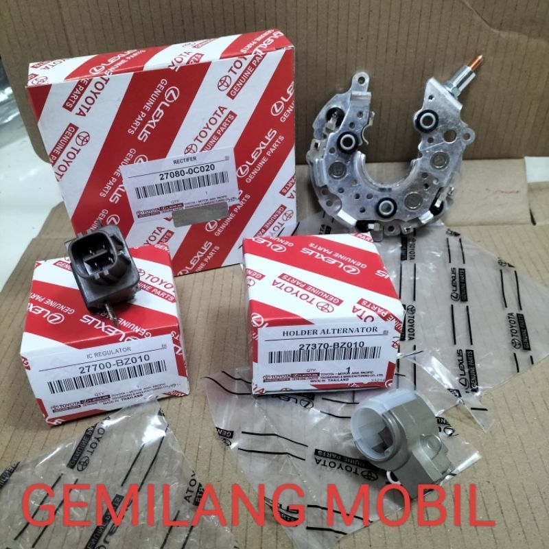 RECTIFIER SILIKON DIODE IC REGULATOR HOLDER BRUSH CARBON DINAMO CAS ALTERNATOR ASSY TOYOTA INNOVA BE