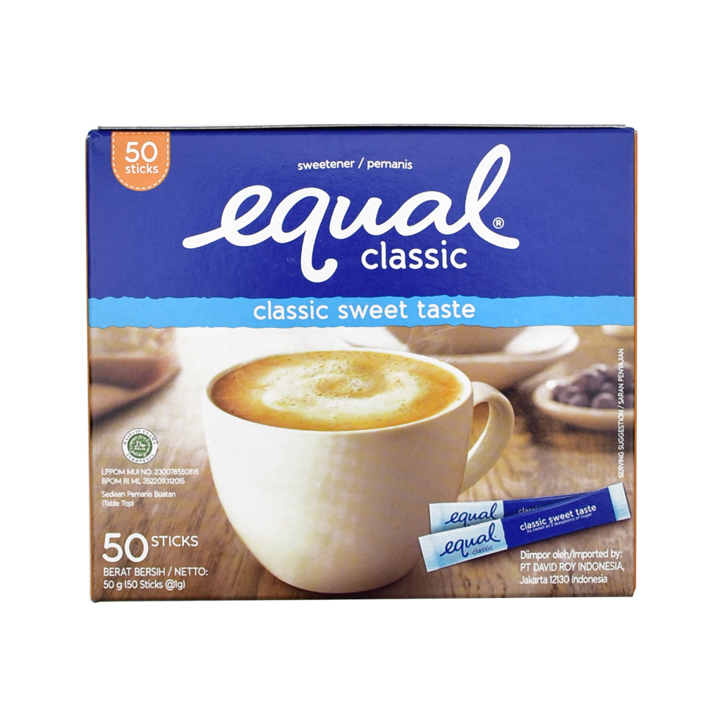 

Gula Rendah Kalori Diabet Pemanis Buatan EQUAL Sweetener isi 50's