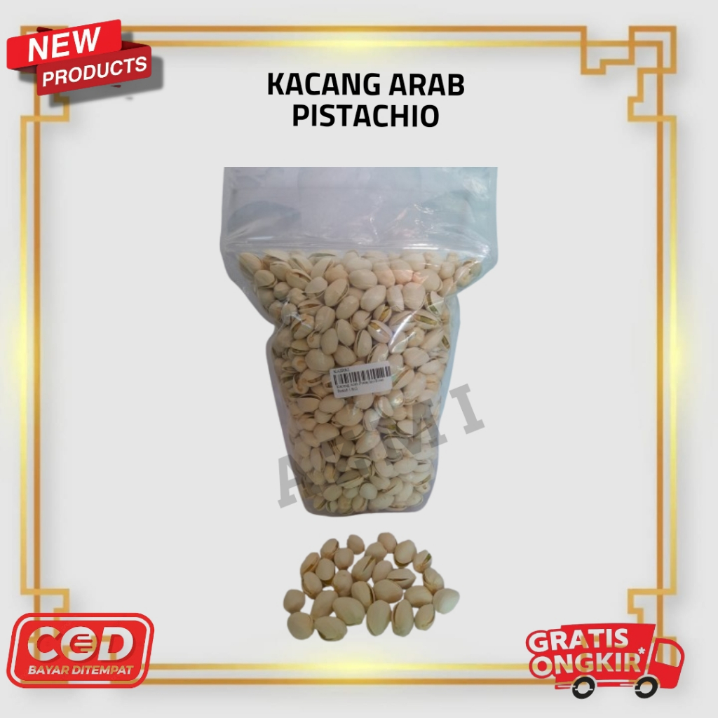 

Kacang Fustuk 1KG Pistachio Khas Arab Saudi Almond Mede Untuk Oleh oleh Haji Umroh Kualitas Premium