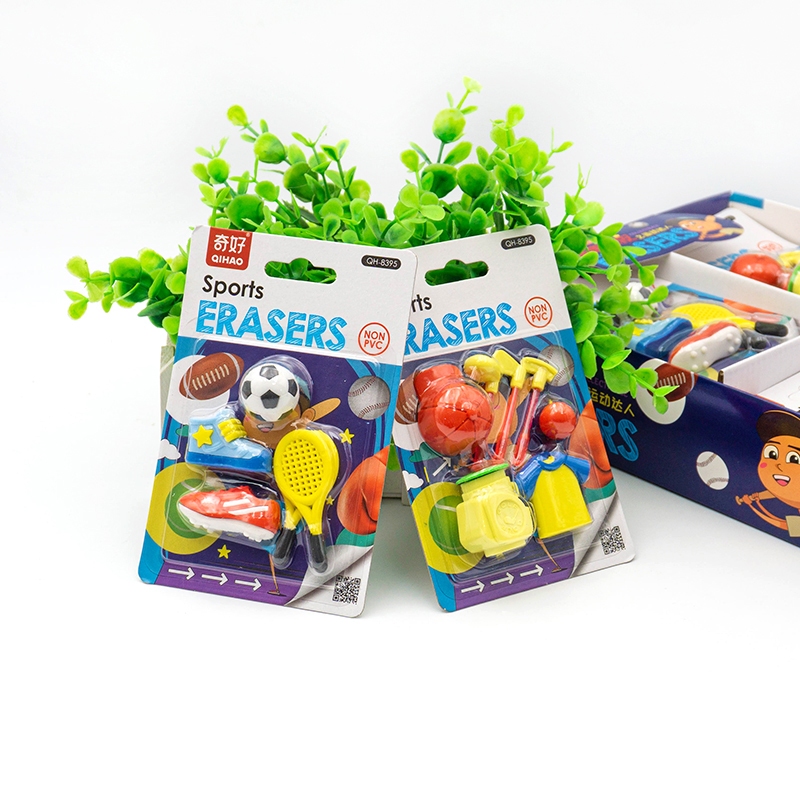 

8395 Set penghapus karakter hobi olahraga sepakbola golf sensory play bongkar pasang stationery