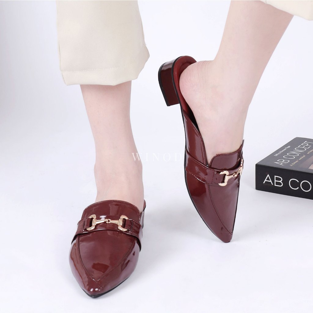 WINOD Sharma Mules Hak 3 cm Sepatu Selop Hak Tinggi Wanita
