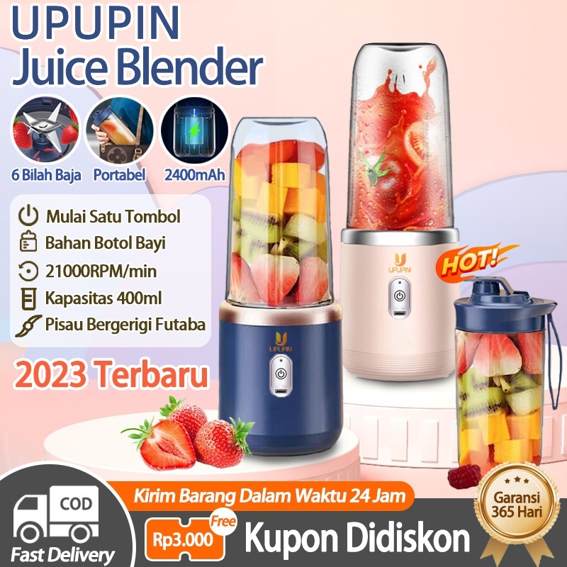 UPUPIN Blender Portable Mini Juice Blender 6 Pisau 400ml/400ml x2 Juicer Portable Usb Pembuat Jus El