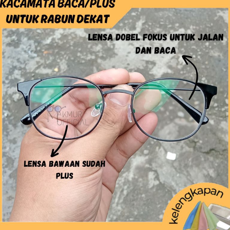 Super Meriah KACAMATA BACA PLUS WANITAPRIA  KACAMATA DOUBEL FOCUS UNTUK JALAN DAN BACA MODEL FRAME B