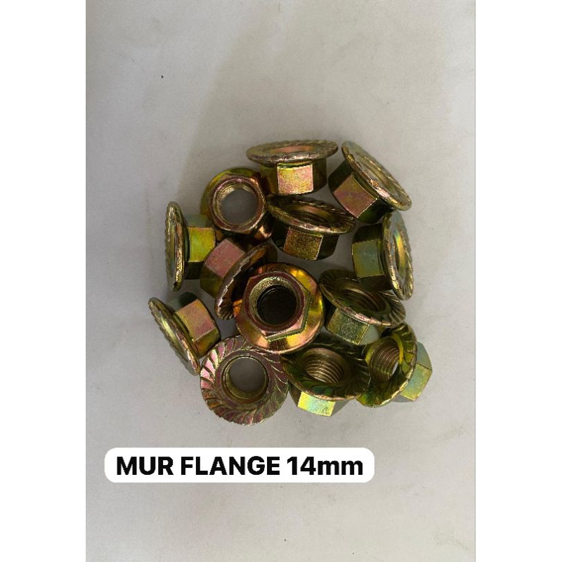 MUR FLANGE NUT M14 / MUR TOPI KUNING 14mm KUNCI 19