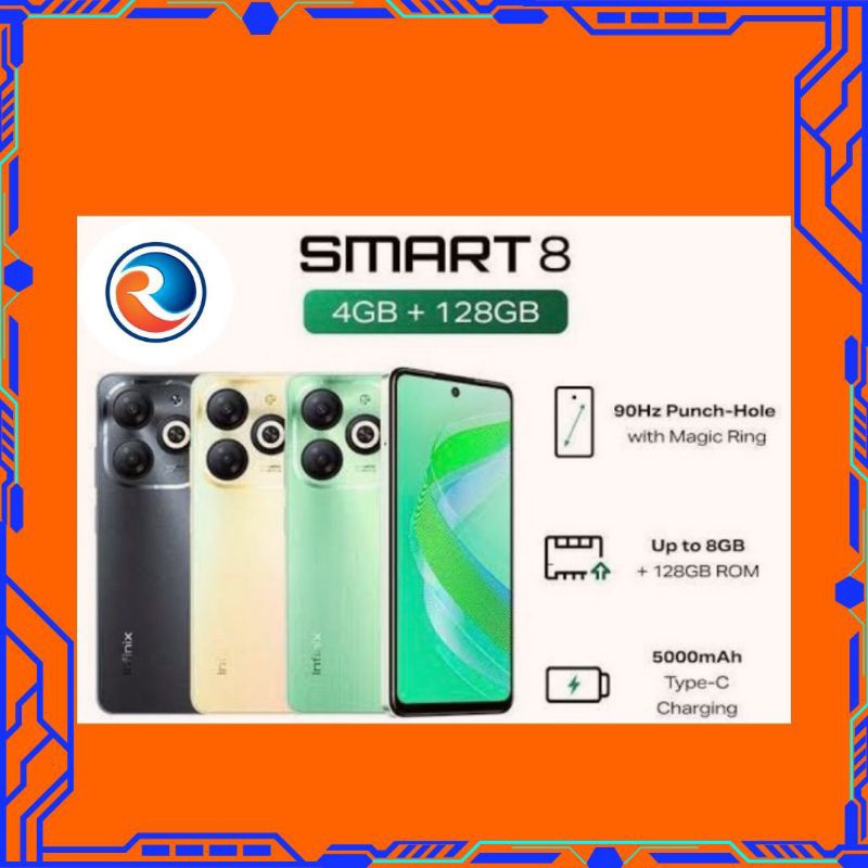 INFINIX SMART 8 ram 6/64GB | SMART 8pro ram 8/128GB garansi resmi gratis ongkir