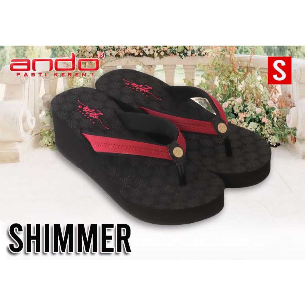 Ando Shimmer TerBaru Sandal Wanita Wedges Sendal Jepit Wedges Cewek Perempuan