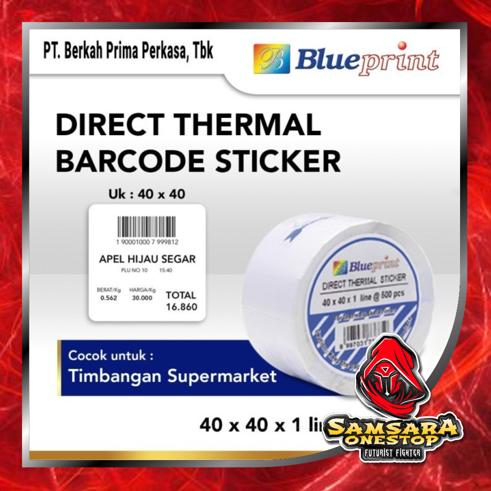 

BLUEPRINT Label Stiker 40x40x1 40x40 40 x 40 Line Isi 500 / Direct Thermal Sticker