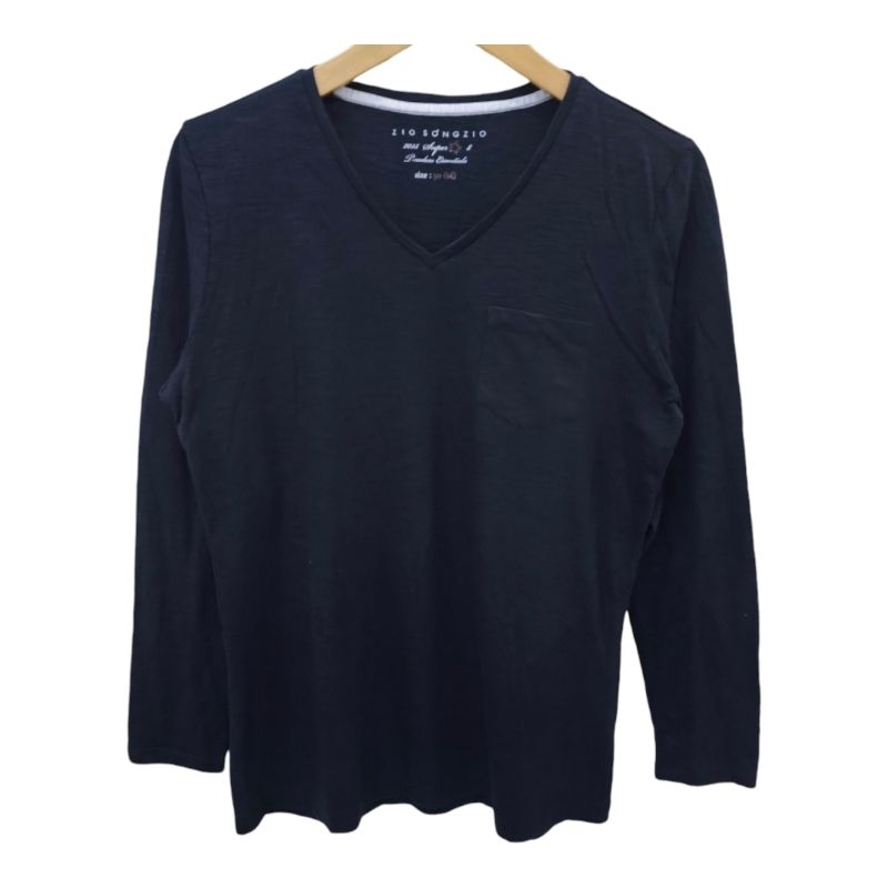 Zio songzio v-neck long sleeve pocket t-shirt super timeless essentials M