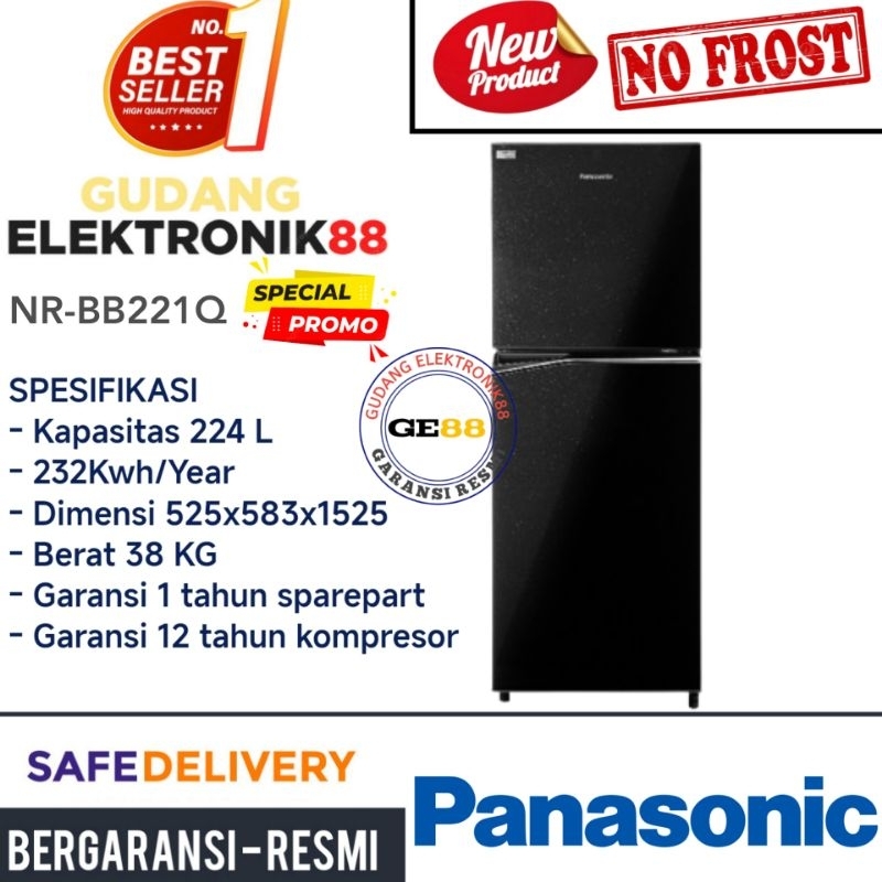 Kulkas PANASONIC 2 Pintu Panasonic NR-BB221Q-PK Lemari Es Panasonic Kulkas Murah Promo Gratis Ongkir