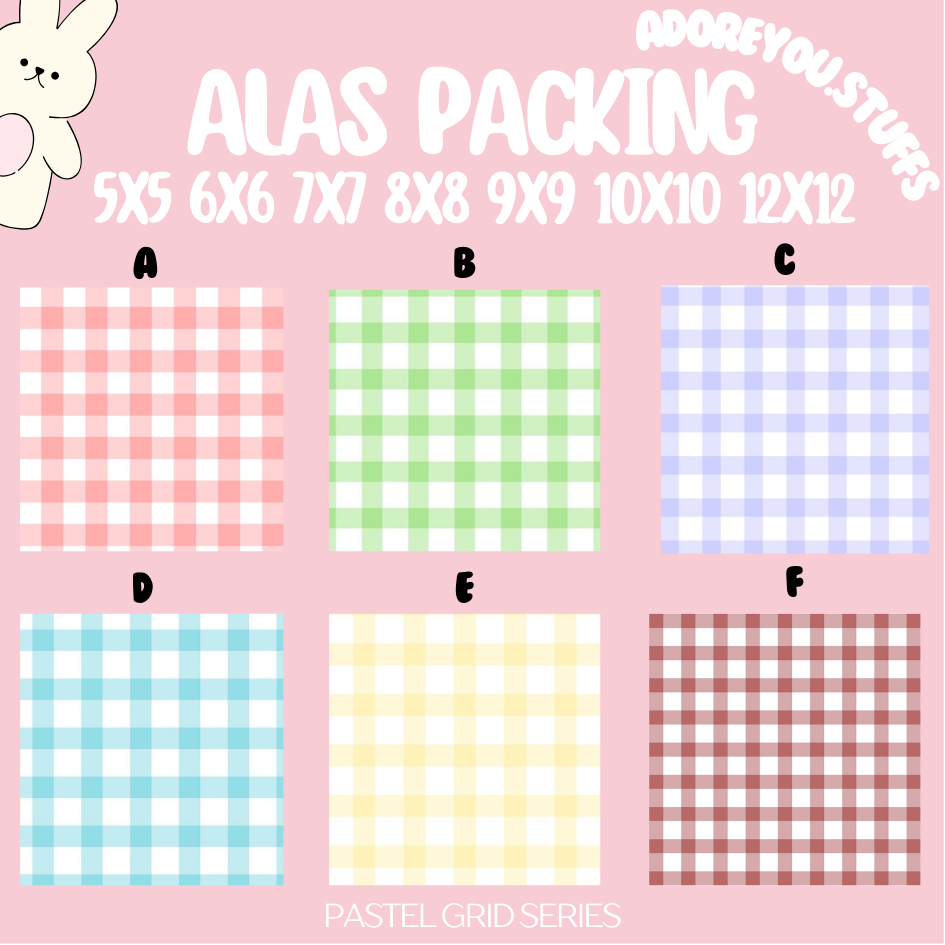 

[POLOS PASTEL GRID SERIES] [ FREE OPP ] ALAS PACKING PERSEGI / PETAK | ALAS PACKING KALUNG | ALAS PACKING GELANG | CUTE PAPER | KERTAS DUDUKAN | PAPER AKSESORIS | ALAS PACKING | ALAS PACK | ALAS PACKING PITA CRAFT | ALAS FREEBIES