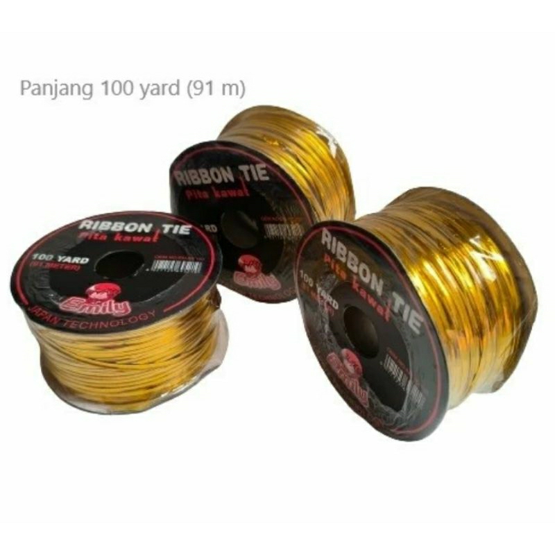 

kawat emas gulung / twist tie roll / pita kawatribbon tie roll panjang 100 yard