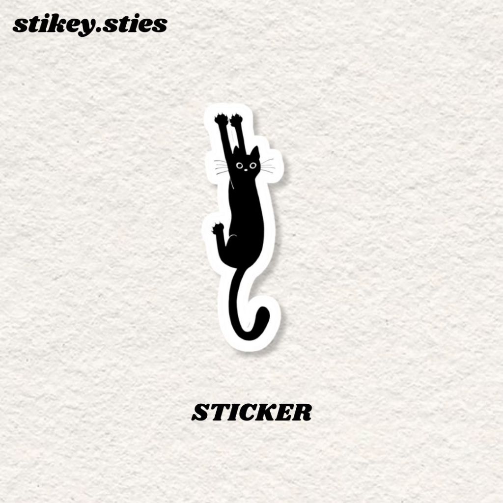 

STICKER KUCING BLACK CAT AESTHETIC BRAND ANTI AIR VINYL / STIKER HELM LAPTOP HP MOTOR TUMBLR TAS KOPER