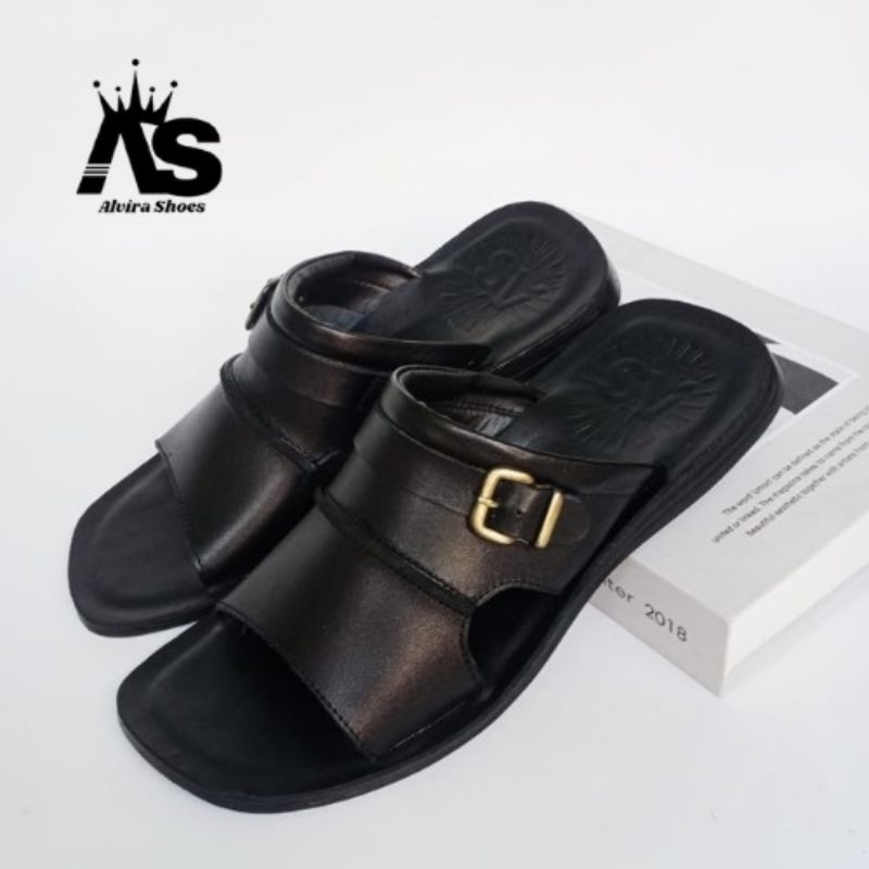 Terlaris Sandal pria kulit asli, sandal santai pria kulit asli, sandal casual pria kulit asli, Sanda