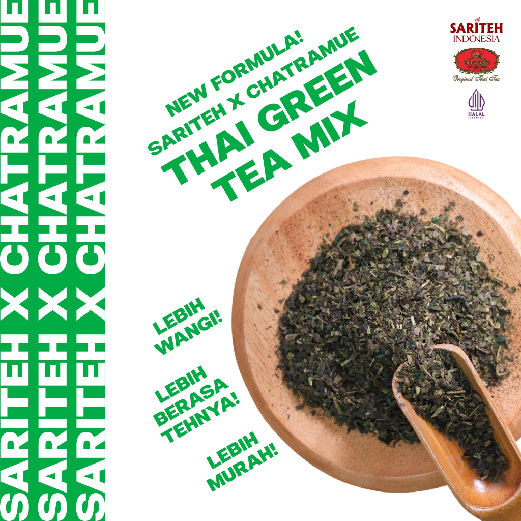 

Sariteh Indonesia x ChaTraMue Thai Green Tea Mix - Teh Hijau Khas Thailand - 1 kg