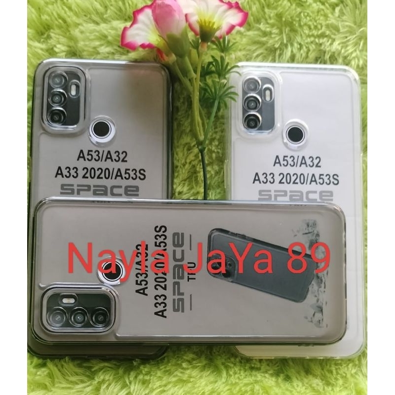 Softcase OPPO A53 A53S Silikon TPU Case Casing Clear Hitam/Bening Transparan Pelindung Belakang HP