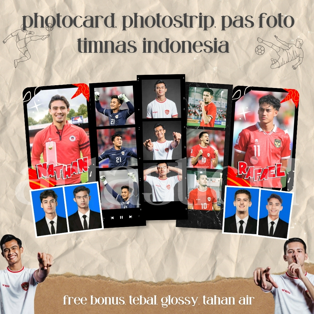 Photocard TIMNAS INDONESIA | Photostrip TIMNAS INDONESIA | Pas Foto TIMNAS INDONESIA | Gantungan Kun