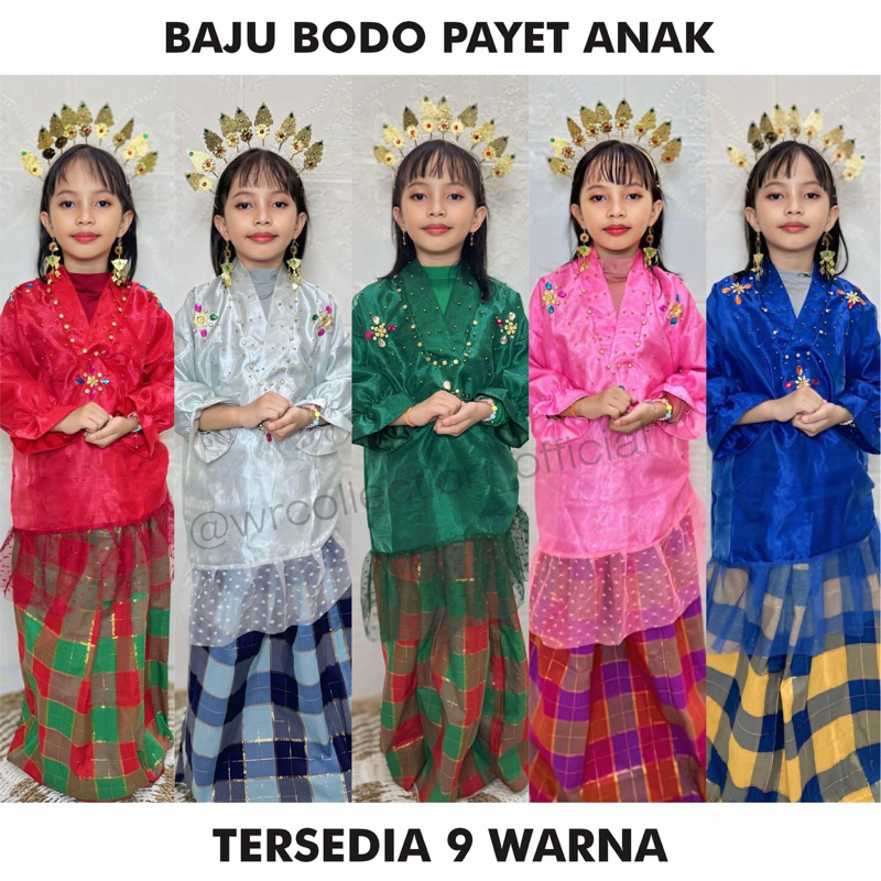 BAJU BODO ANAK PEREMPUAN MODEL PAYET
