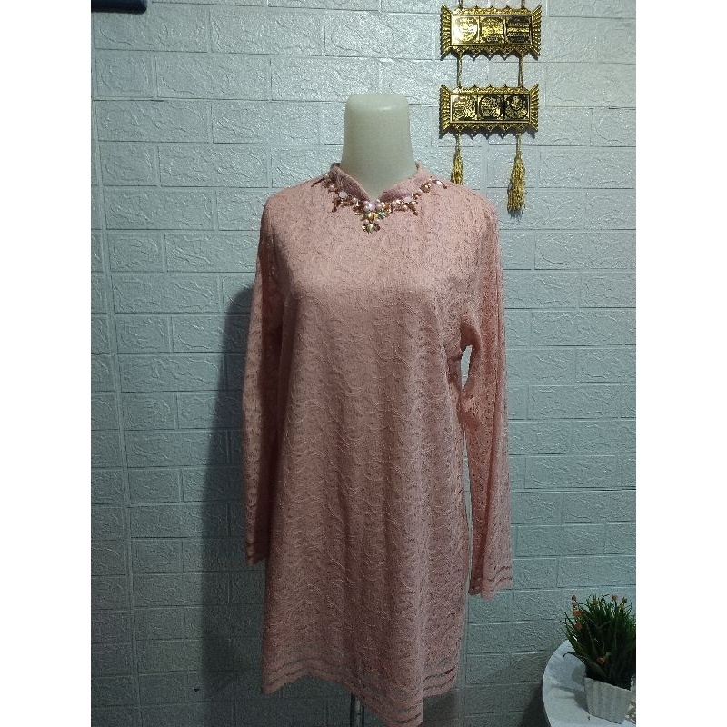[Preloved] Baju Brokat Baju Kondangan Soft Pink