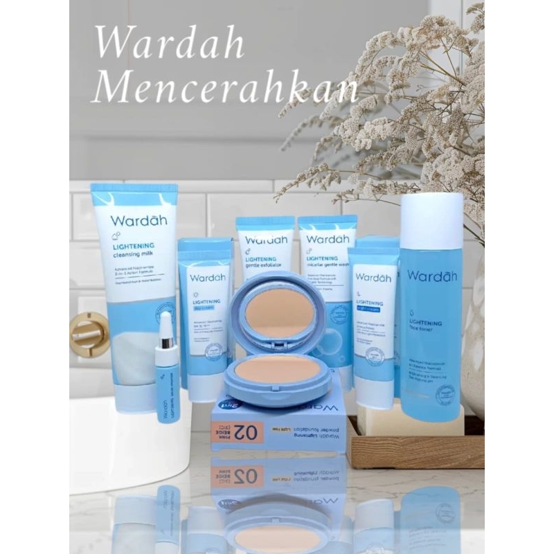 Wardah Paket Kecantikan Wajah Satu Set Lengkap Bedak Padat Matte mekap Tahan  Lama