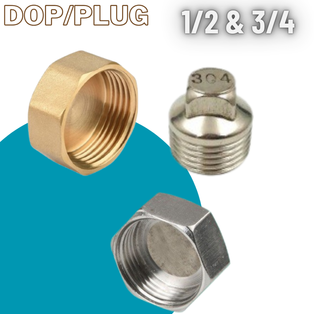 Plug / Dop stainless drat luar 1/2" inch
