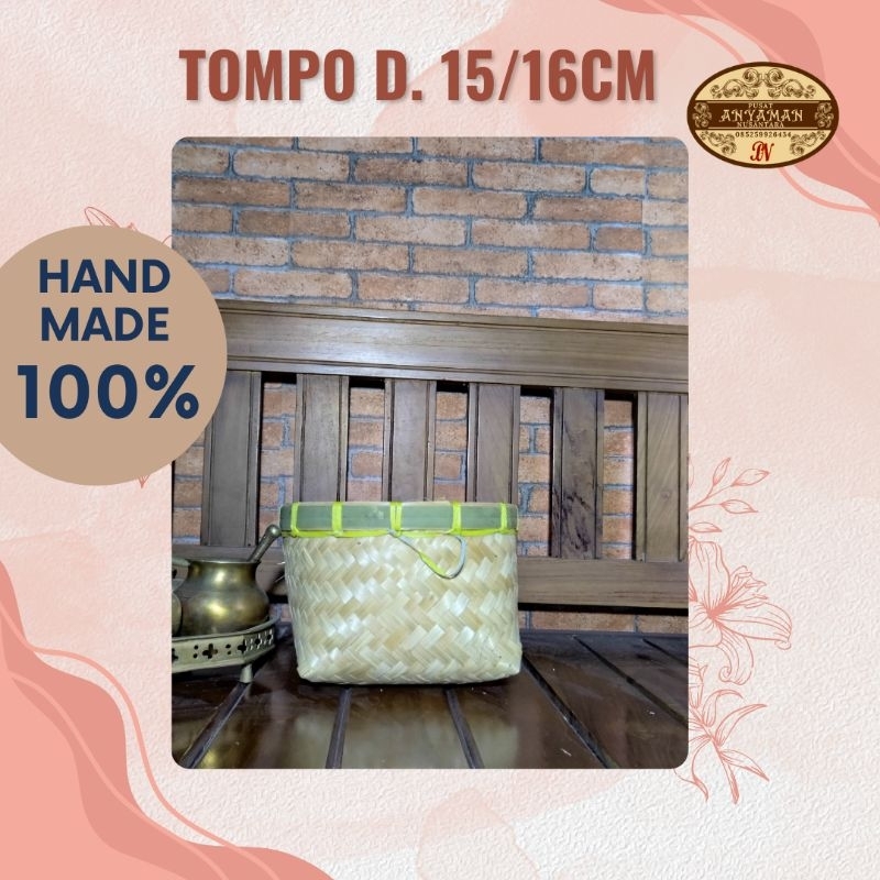Tumbu diameter 15/16cm/phiti/besek/wakul bambu/Tompo/anyaman bambu/pot bunga dari bambu/cathing/hamp