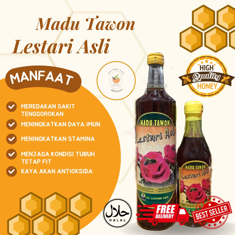 

MADU HONEY TAWON HUTAN ASLI MURNI ALAMI MULTIVITAMIN / MADU LESTARI 650ml & 350ml