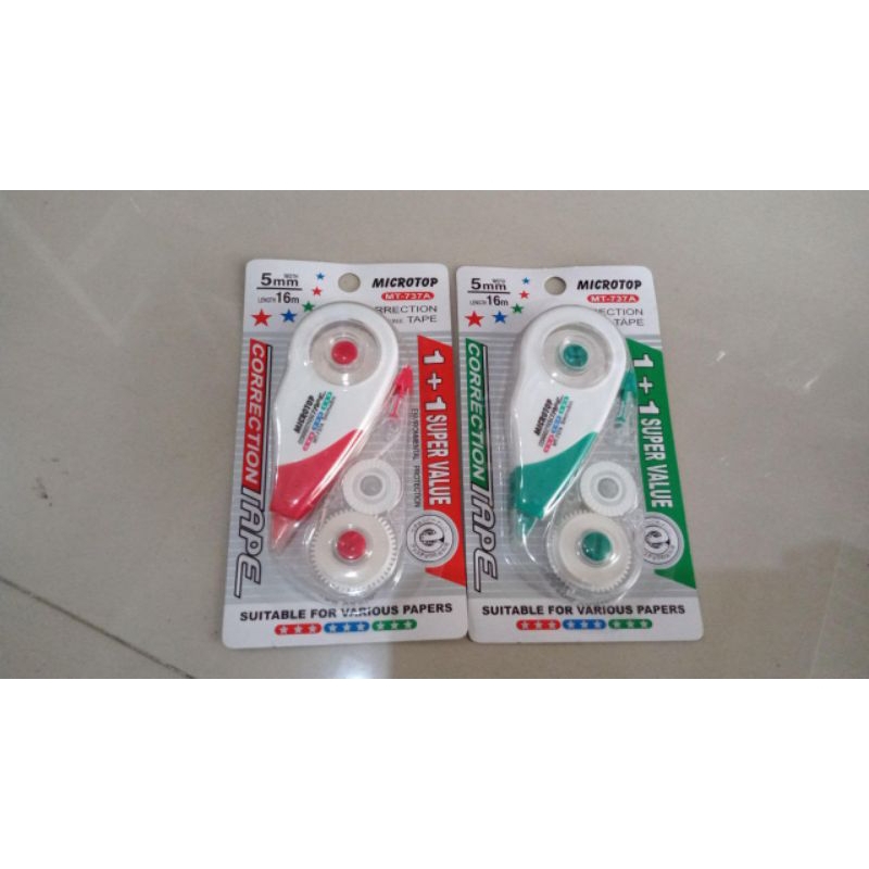 

(1pcs) Correction tape reffiable + refill microtop 737A/tipe x roll