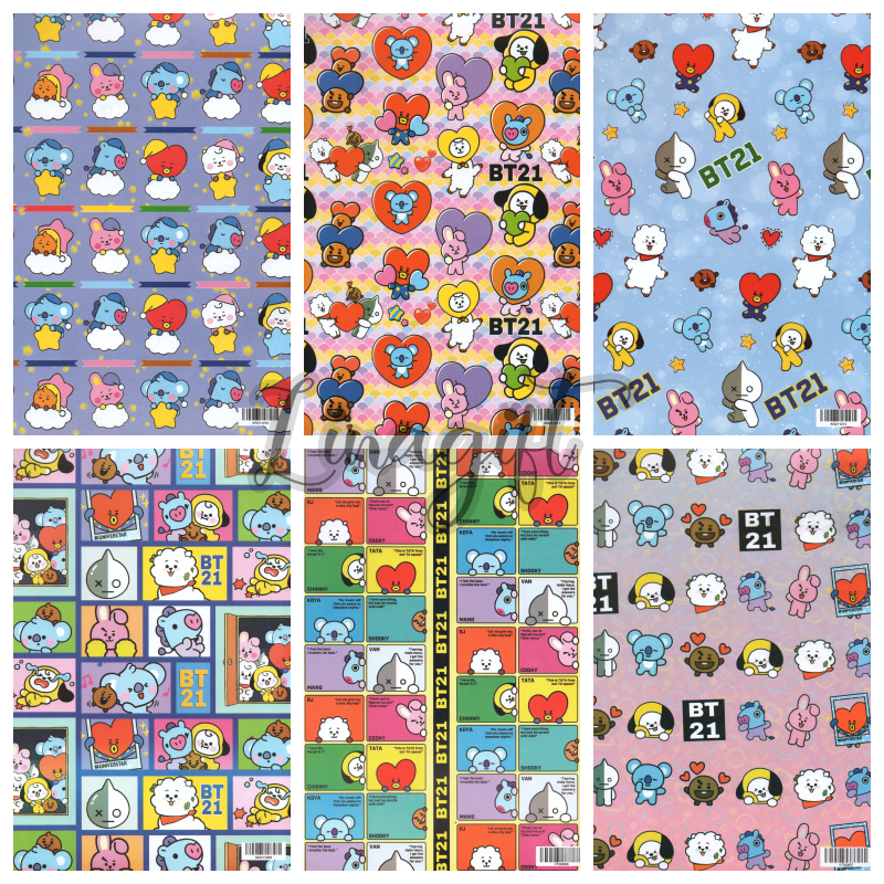 

( 5 Lembar ) KERTAS KADO VL KR - GIFT WRAPPING PAPER KOREAN KPOP KARTUN CUTE ANIME BANGTAN DYNAMITE