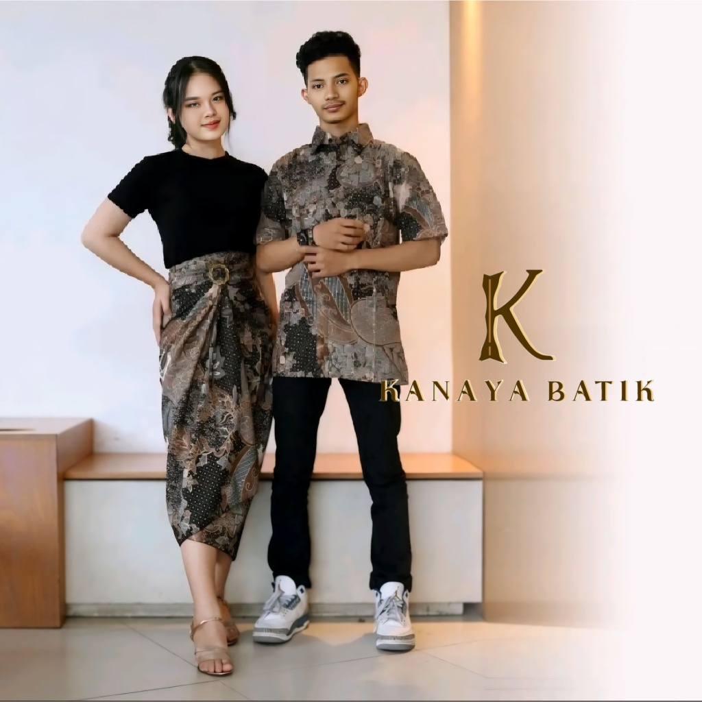 Couple kemeja batik Dan rok lilit terbaru / Rok Lilit Batik Couple / Baju Batik Couple